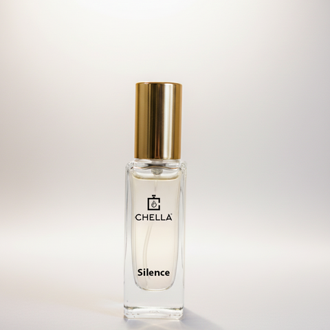 Chella Silence perfume bottle on a light gray background