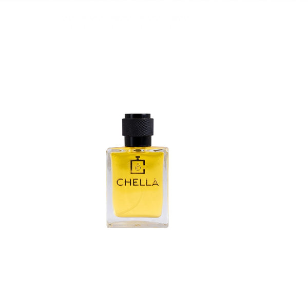 Perfume bottle labeled 'CHELLA' on a white background